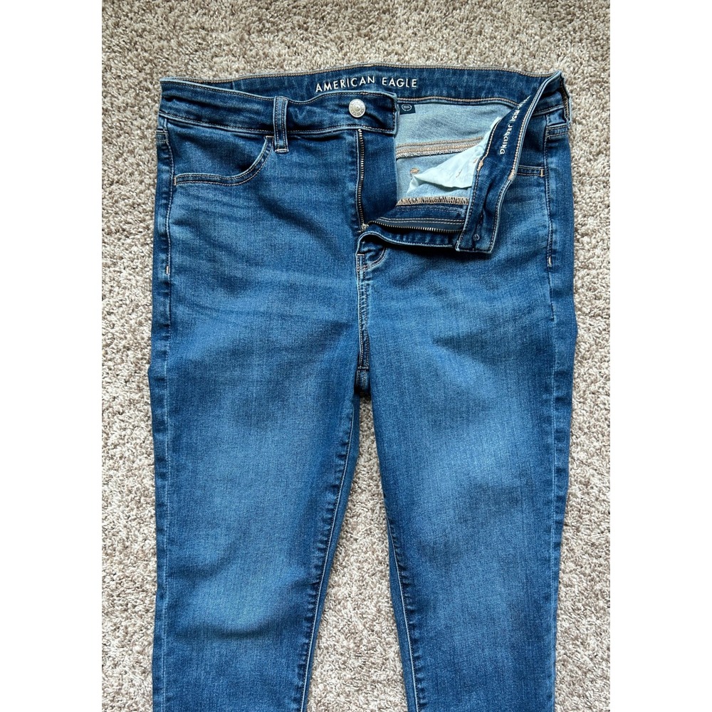American Eagle High Rise Jegging Jeans Womens I 14 Short I Medium Wash Stretch - Picture 5 of 9